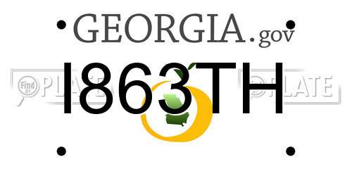 I863TH Georgia License Plate