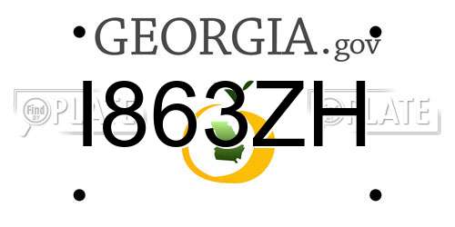 I863ZH Georgia License Plate