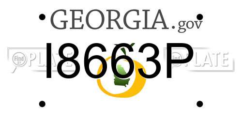 I8663P Georgia License Plate