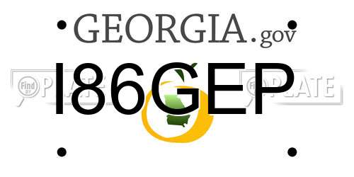 I86GEP Georgia License Plate