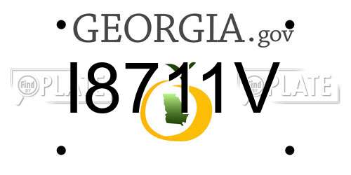 I8711V Georgia License Plate