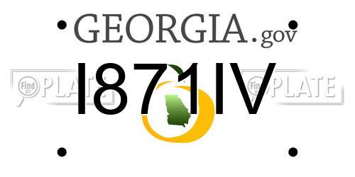 I871IV Georgia License Plate