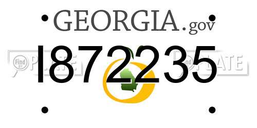 I872235 Georgia License Plate