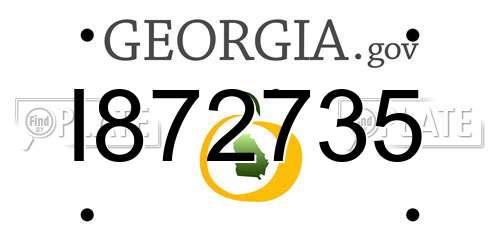 I872735 Georgia License Plate