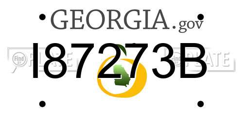 I87273B Georgia License Plate