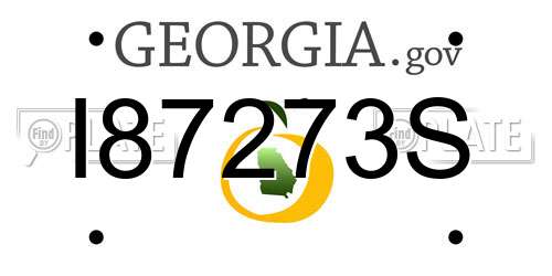 I87273S Georgia License Plate
