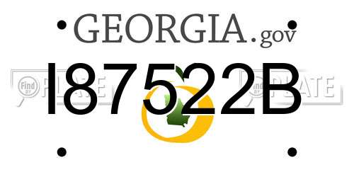 I87522B Georgia License Plate