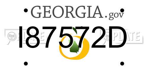 I87572D Georgia License Plate