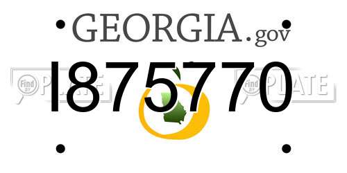 I875770 Georgia License Plate