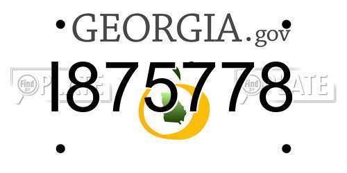 I875778 Georgia License Plate