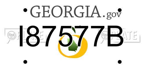 I87577B Georgia License Plate