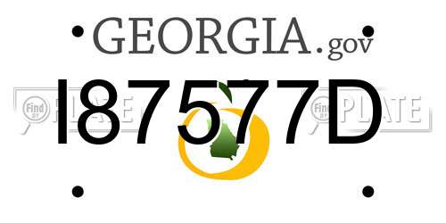 I87577D Georgia License Plate