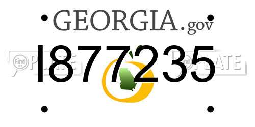 I877235 Georgia License Plate