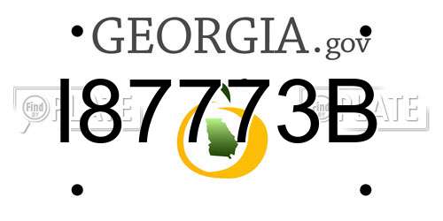 I87773B Georgia License Plate