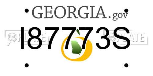 I87773S Georgia License Plate