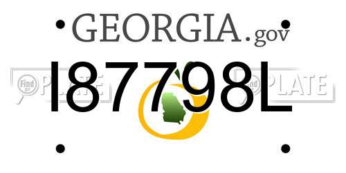 I87798L Georgia License Plate