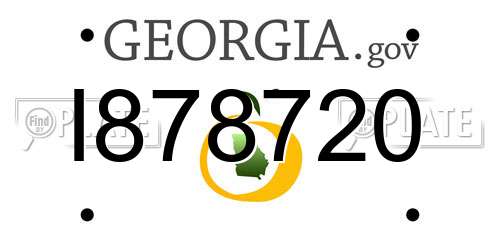 I878720 Georgia License Plate