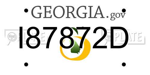 I87872D Georgia License Plate
