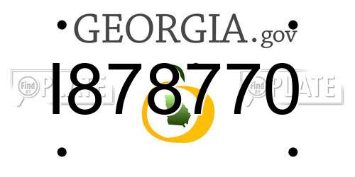 I878770 Georgia License Plate