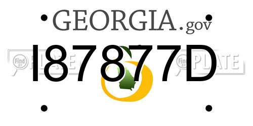 I87877D Georgia License Plate