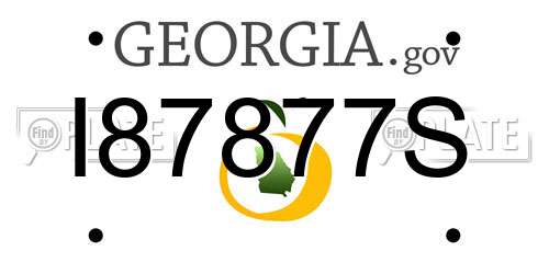 I87877S Georgia License Plate