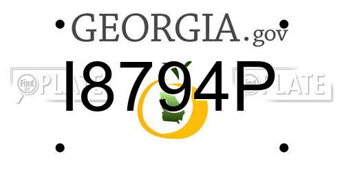 I8794P Georgia License Plate