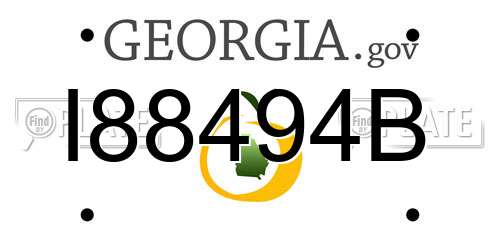 I88494B Georgia License Plate