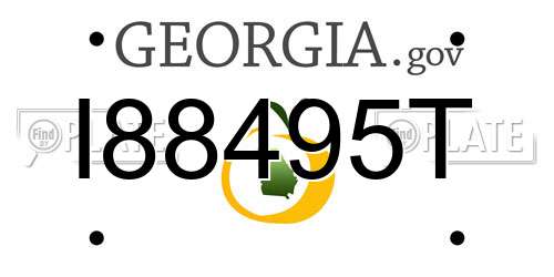 I88495T Georgia License Plate