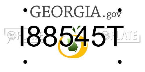 I88545T Georgia License Plate
