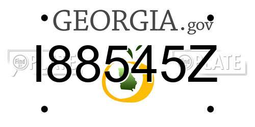 I88545Z Georgia License Plate