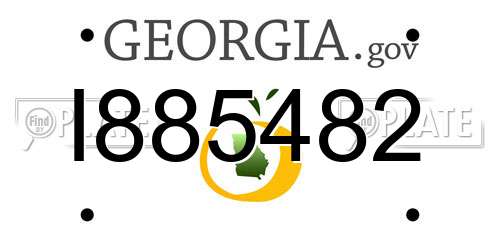 I885482 Georgia License Plate