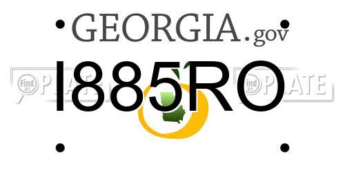I885RO Georgia License Plate