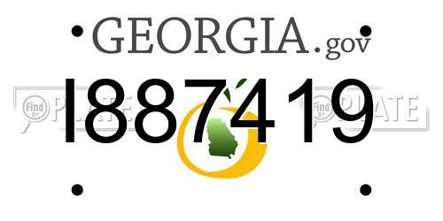 I887419 Georgia License Plate