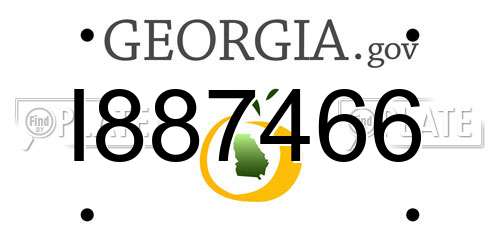 I887466 Georgia License Plate