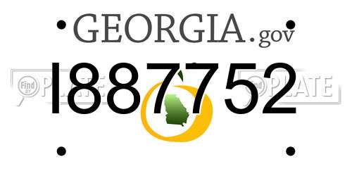 I887752 Georgia License Plate
