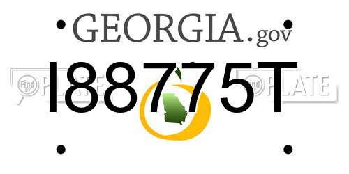I88775T Georgia License Plate