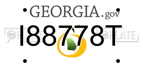 I88778T Georgia License Plate