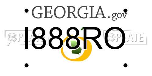 I888RO Georgia License Plate