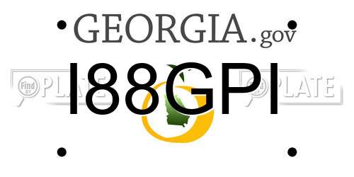 I88GPI Georgia License Plate