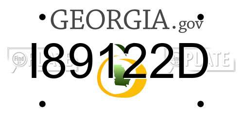 I89122D Georgia License Plate