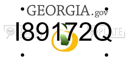 I89172Q Georgia License Plate