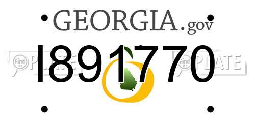I891770 Georgia License Plate
