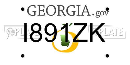 I891ZK Georgia License Plate