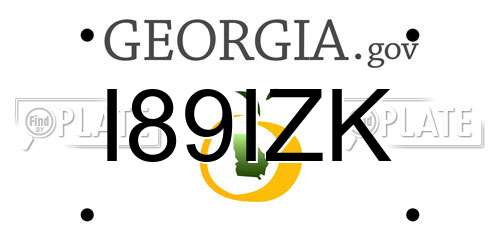 I89IZK Georgia License Plate