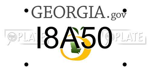I8A50 Georgia License Plate