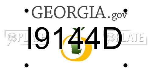 I9144D Georgia License Plate
