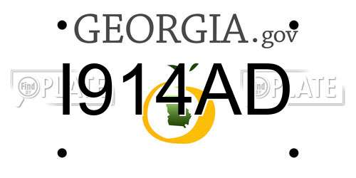 I914AD Georgia License Plate