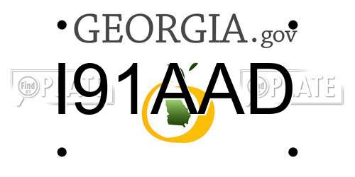 I91AAD Georgia License Plate