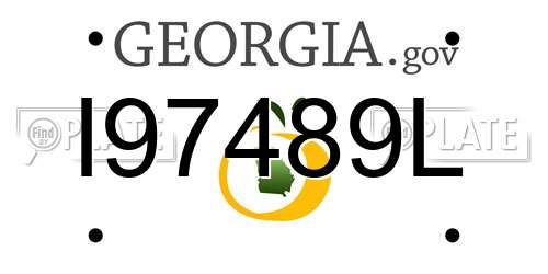 I97489L Georgia License Plate