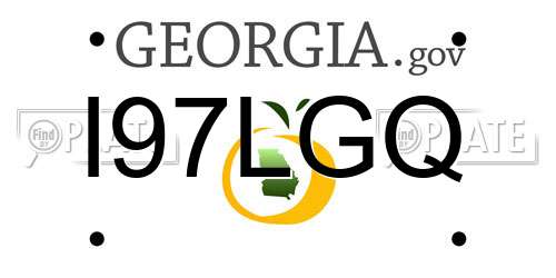 I97LGQ Georgia License Plate